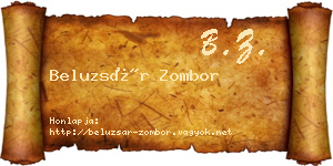 Beluzsár Zombor névjegykártya